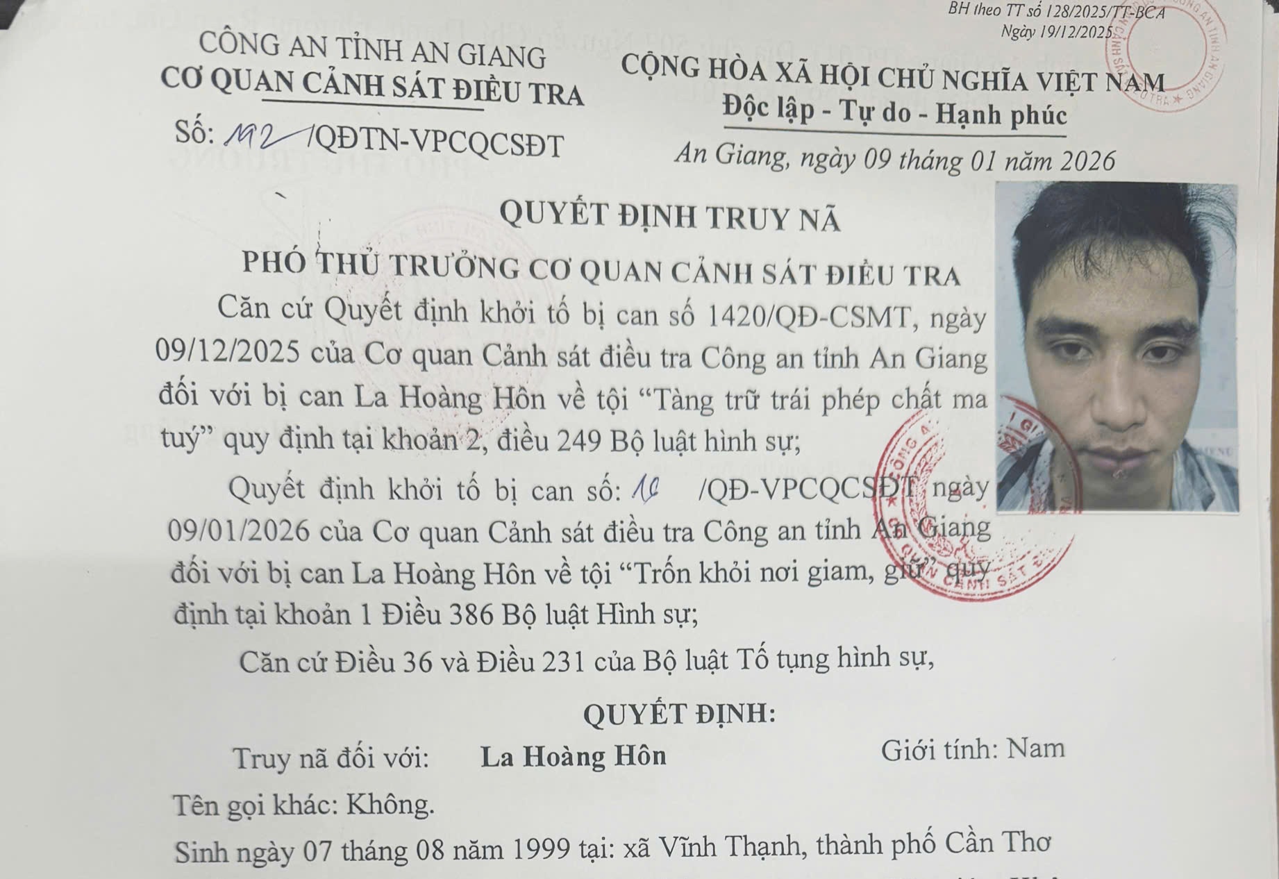 An Giang: Truy n&atilde; 4 đối tượng trốn khỏi nơi giam giữ- Ảnh 2.