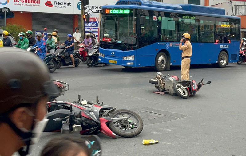 Hiện trường vụ tai nạn.