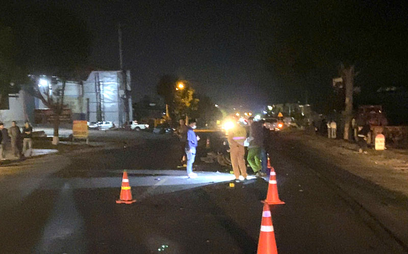 Hiện trường vụ tai nạn khiến anh D tử vong.