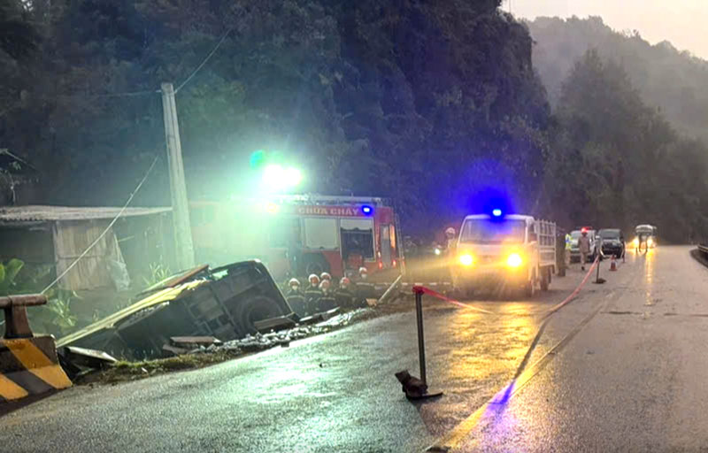 Hiện trường xảy ra vụ tai nạn.