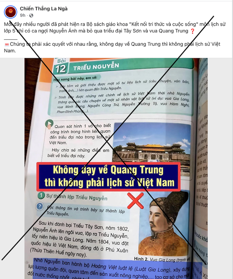 Xử l&yacute; nghi&ecirc;m th&ocirc;ng tin xuy&ecirc;n tạc nội dung lịch sử trong s&aacute;ch gi&aacute;o khoa- Ảnh 2.