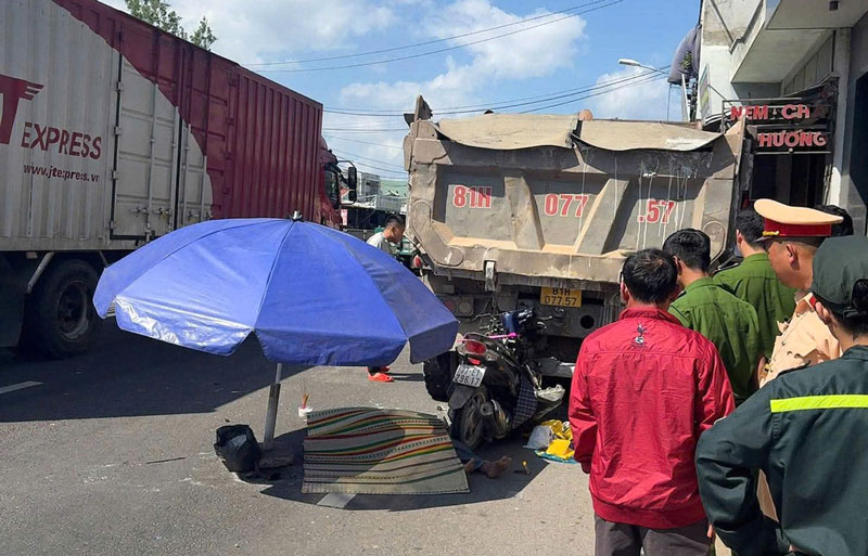 Hiện trường vụ tai nạn.