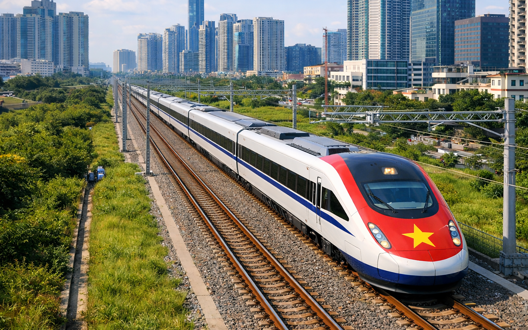 Sở Xây dựng đề nghị hướng dẫn lập báo cáo khả thi đường sắt tốc độ cao Hà Nội - Quảng Ninh- Ảnh 2. Đường sắt tốc độ cao Bắc - Nam đang triển khai thế nào?