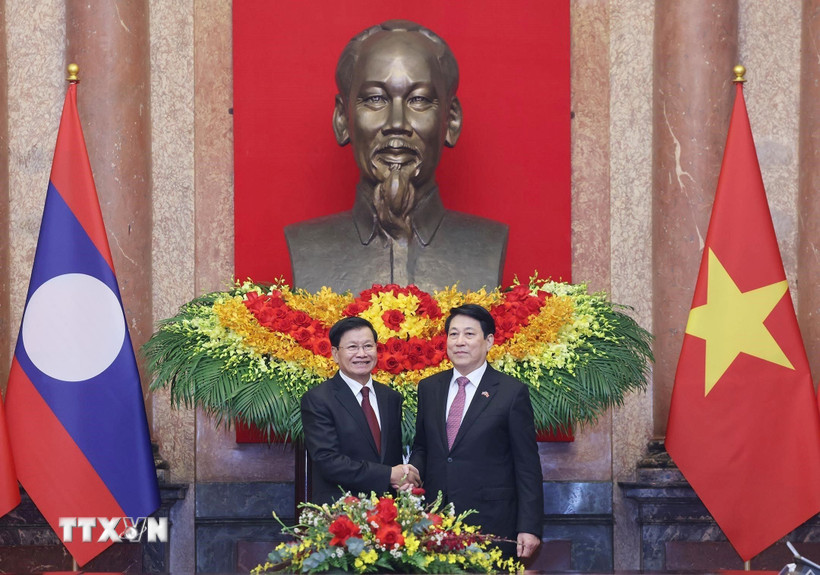 Chủ tịch nước Lương Cường hội kiến với Tổng Bí thư, Chủ tịch nước Lào- Ảnh 1. Chủ tịch nước Lương Cường hội kiến với Tổng Bí thư, Chủ tịch nước Lào- Ảnh 1.