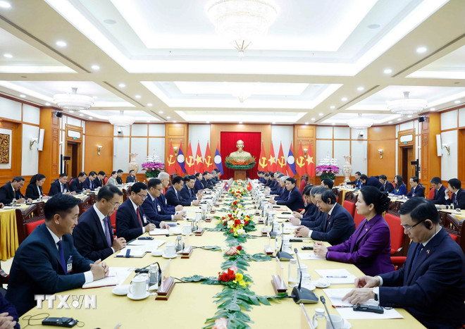 Tổng Bí thư Tô Lâm hội đàm với Tổng Bí thư, Chủ tịch nước Lào Thongloun Sisoulith- Ảnh 2. Tổng Bí thư Tô Lâm hội đàm với Tổng Bí thư, Chủ tịch nước Lào Thongloun Sisoulith- Ảnh 2.