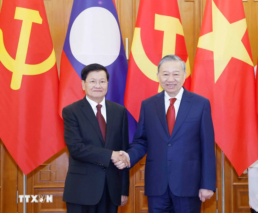 Tổng Bí thư Tô Lâm hội đàm với Tổng Bí thư, Chủ tịch nước Lào Thongloun Sisoulith- Ảnh 1. Tổng Bí thư Tô Lâm hội đàm với Tổng Bí thư, Chủ tịch nước Lào Thongloun Sisoulith- Ảnh 1.