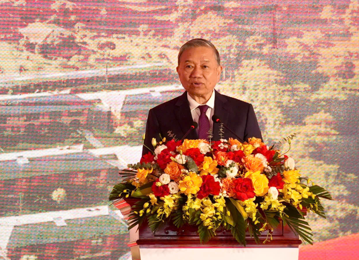 Tổng B&iacute; thư T&ocirc; L&acirc;m dự lễ khởi c&ocirc;ng x&acirc;y dựng trường phổ th&ocirc;ng nội tr&uacute; tại Cao Bằng- Ảnh 1.