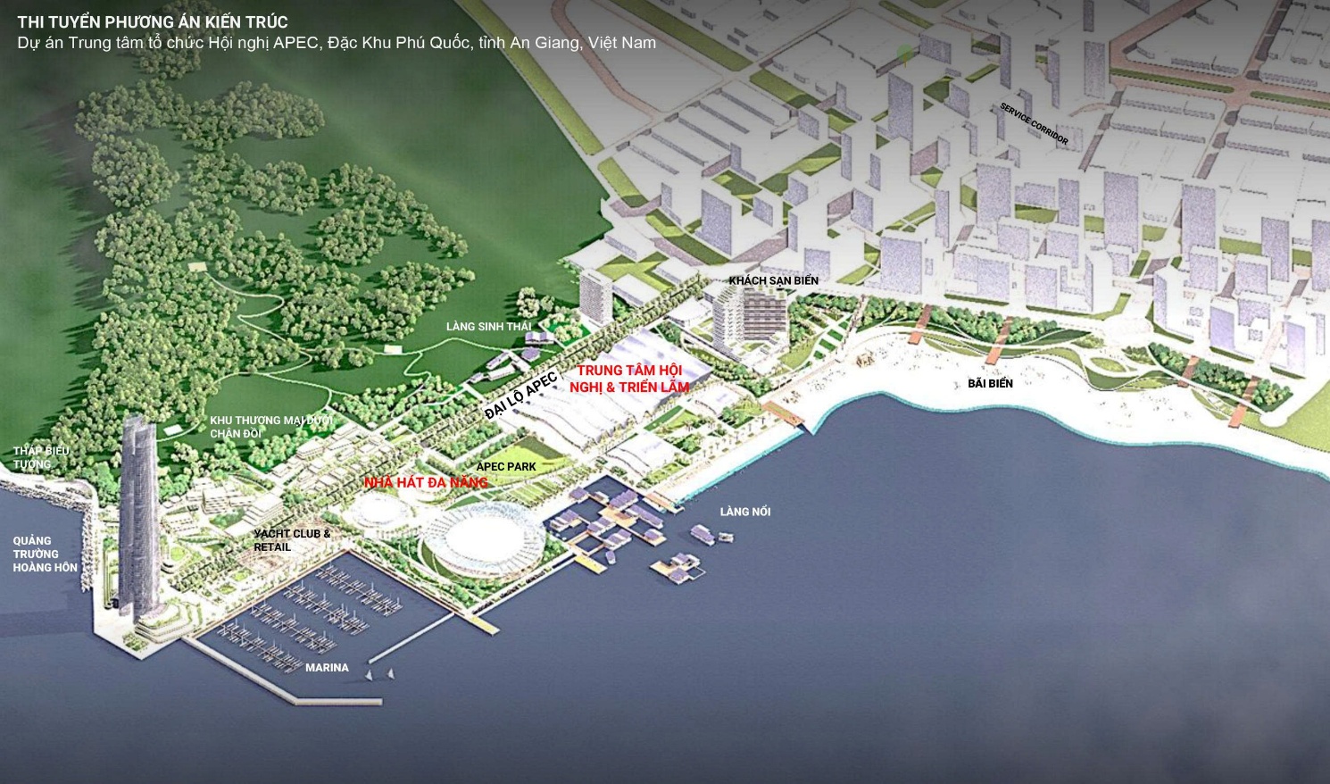 Thi tuyển phương án kiến trúc dự án Trung tâm tổ chức Hội nghị APEC, đặc khu Phú Quốc- Ảnh 1. Thi tuyển phương án kiến trúc dự án Trung tâm tổ chức Hội nghị APEC, đặc khu Phú Quốc- Ảnh 1.