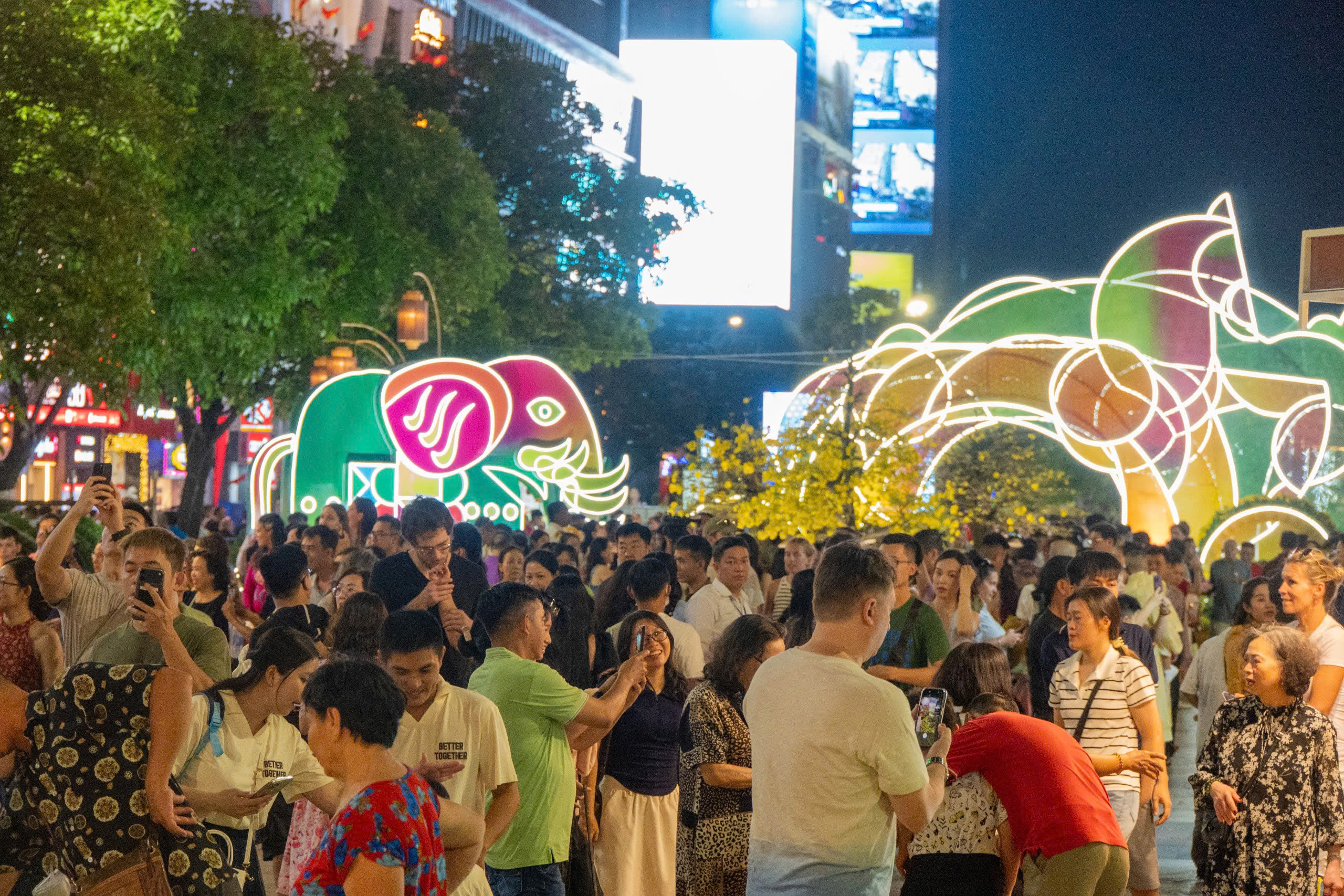 TP.HCM: Đường hoa Nguyễn Huệ thu h&uacute;t h&agrave;ng ng&agrave;n người tham quan thời khắc mở cửa- Ảnh 14.