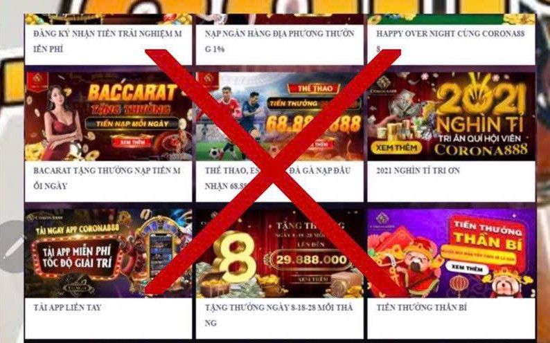 Cảnh gi&aacute;c chi&ecirc;u tr&ograve; tặng qu&agrave; miễn ph&iacute; gắn quảng c&aacute;o cờ bạc, c&aacute; cược tr&aacute;i ph&eacute;p
