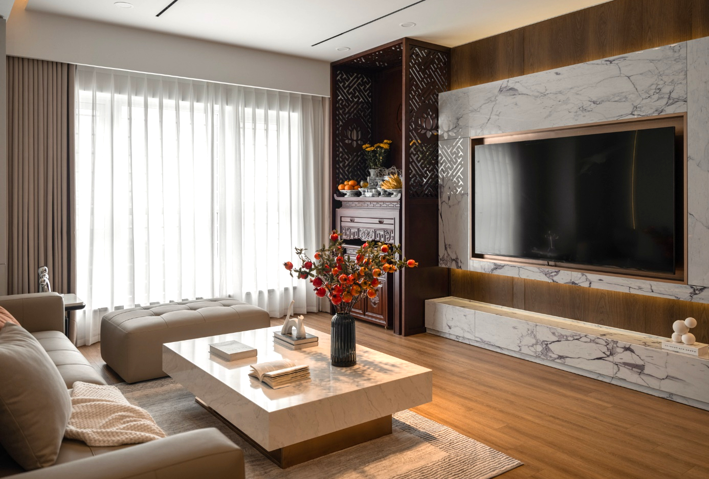 Cách chọn màu nội thất phòng khách hài hòa với khí hậu và phong thủy- Ảnh 1. Cách chọn màu nội thất phòng khách hài hòa với khí hậu và phong thủy- Ảnh 1.