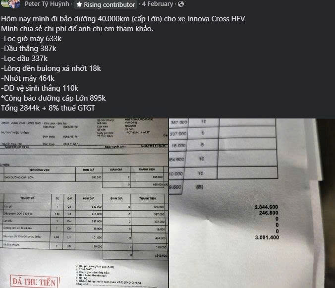 Bảo dưỡng lớn xe hybrid, cao nhất hơn 3 triệu đồng- Ảnh 1.