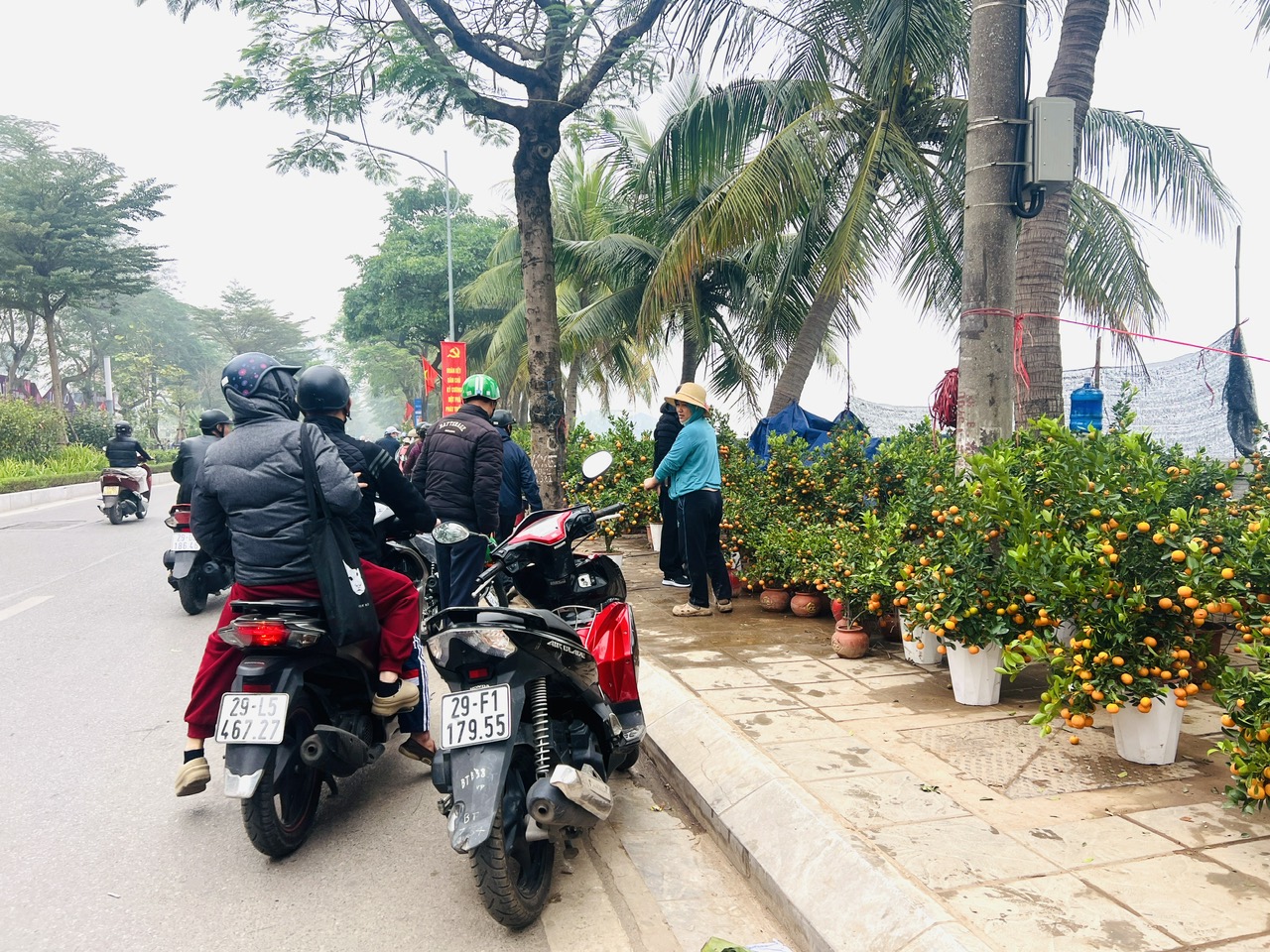 Vỉa h&egrave; H&agrave; Nội chật chội m&ugrave;a hoa Tết- Ảnh 2.