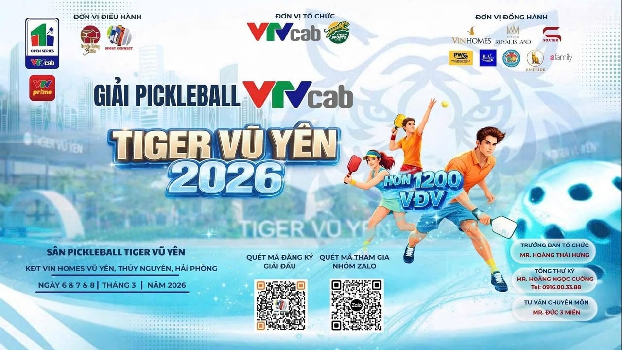 Chuẩn bị diễn ra Giải Pickleball VTVcab Tiger Vũ Y&ecirc;n 2026- Ảnh 2.