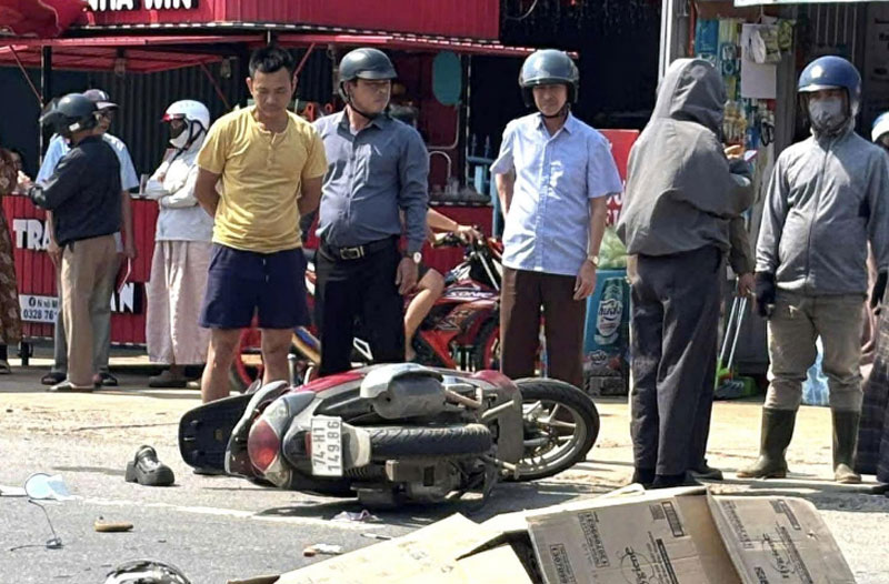 Hiện trường vụ tai nạn - Ảnh: Quỳnh Nga.