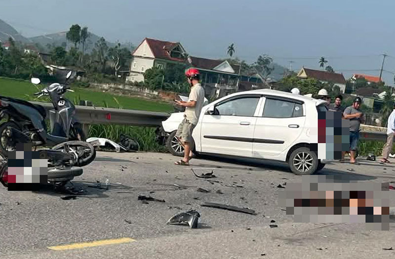 Hiện trường vụ tai nạn.