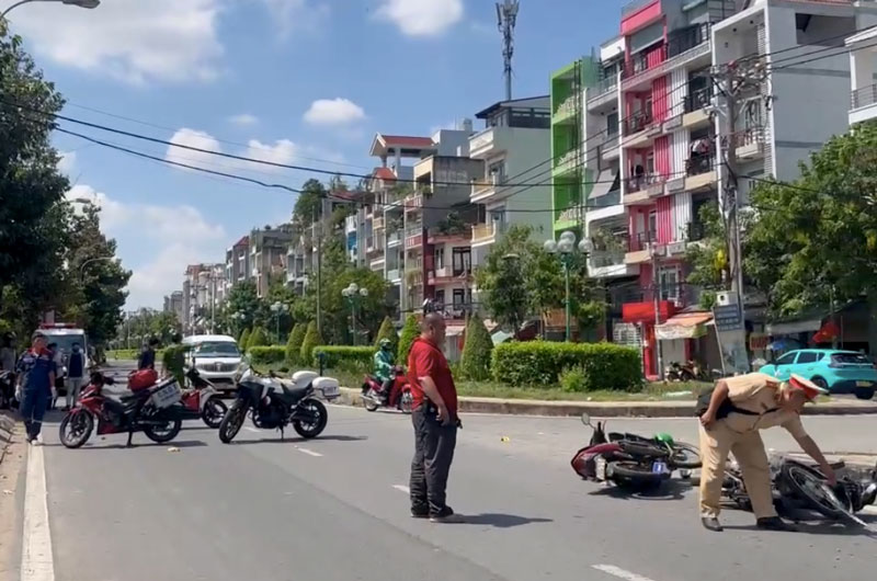 Hiện trường vụ tai nạn.