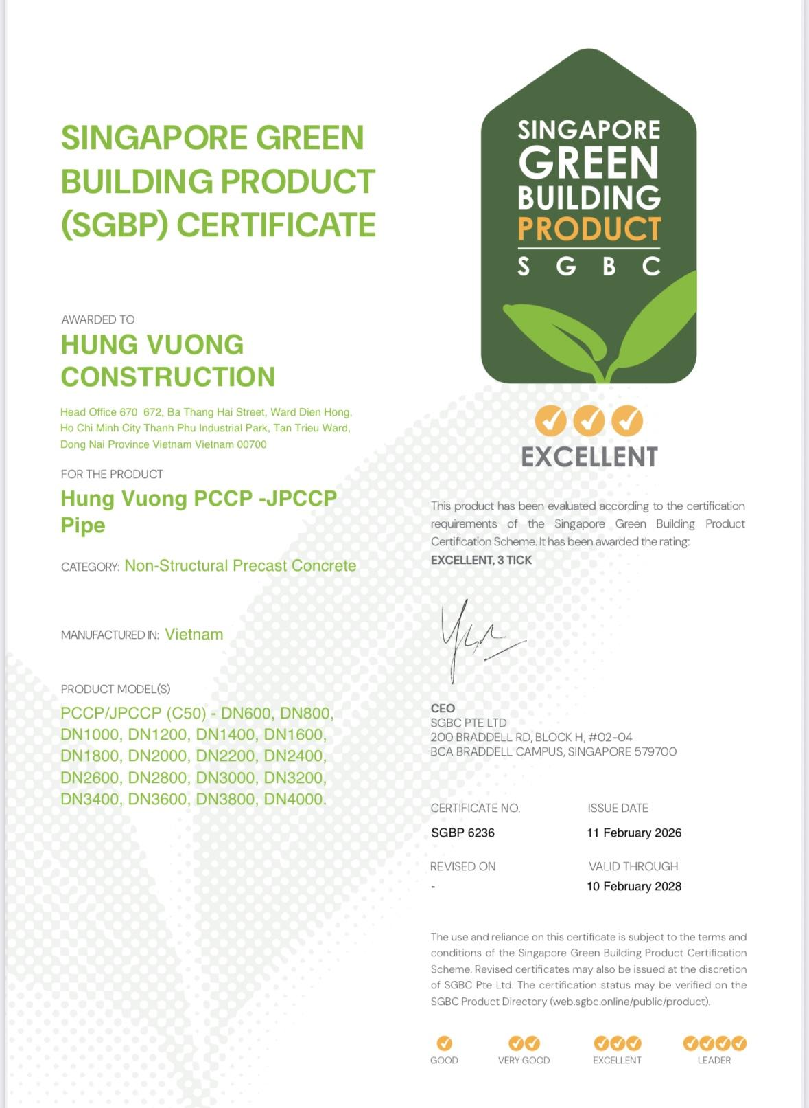 PCCP H&ugrave;ng Vương đạt chuẩn xanh Singapore: Bước tiến mới của vật liệu hạ tầng Việt- Ảnh 2.