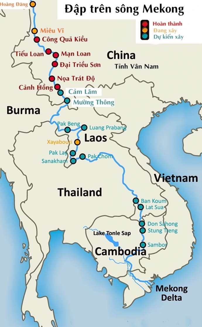 Các đập trên song Mekong