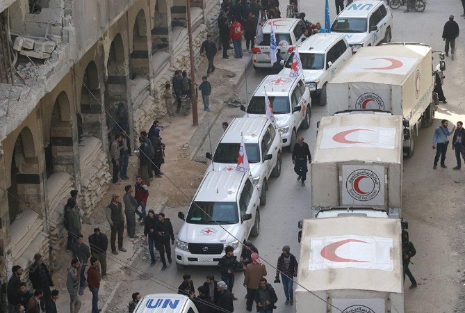 Đoàn xe viện trợ nhân đạo của LHQ tới Đông Ghouta