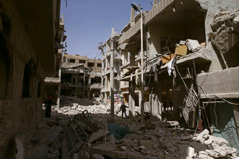 Thị trấn Douma bị tàn phá nặng nề bởi các trận khô