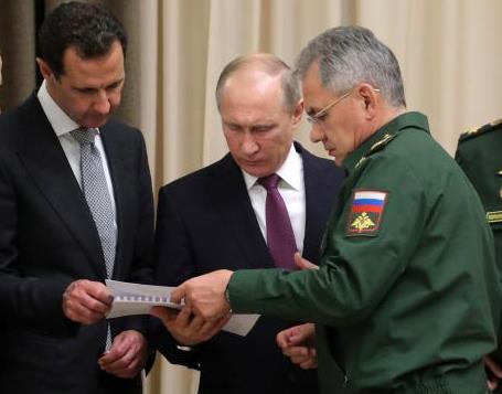 Putin Assad Sergei Shoigu