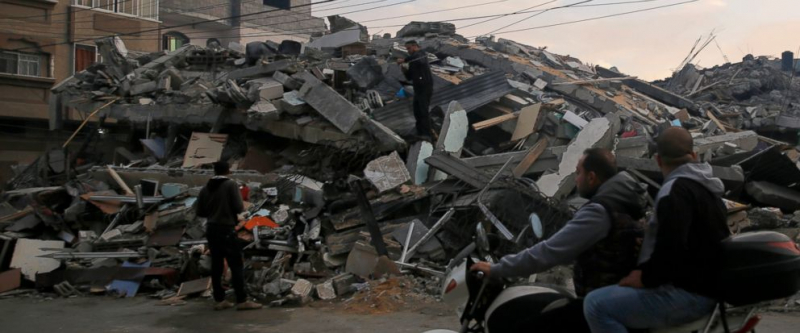 khu dân cư Palestine bị phá hủy sau các trận không