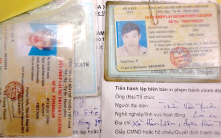 Bằng lái xe PET giả phát hiện tại Bình Thuận