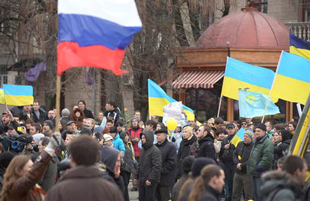 Những người biểu tình ở Crimea có cảm tình với Nga