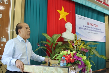Thứ trưởng Bộ GTVT Nguyễn Văn Công phát biểu tại lễ khởi công