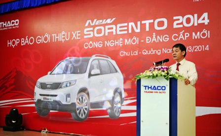ông Trần Đại Dương Chủ tịch HĐQT tổng công ty cổ phần ô tô Trường Hải phát biểu tại lễ ra mắt 