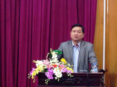 Bộ trưởng Bộ GTVT Đinh La Thăng phát biểu tại buổi Lễ
