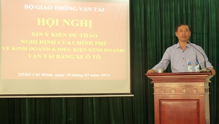 Thứ trưởng Bộ GTVT Lê Đình Thọ, phát biểu tại Hội nghị 