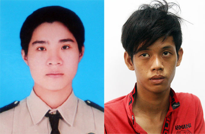 Đối tượng Nguyễn Thành Nhân giết người và đang bỏ trốn (trái) và đồng phạm Nguyễn Lê Văn Điệp (phải) - Ảnh: Tuổi trẻ