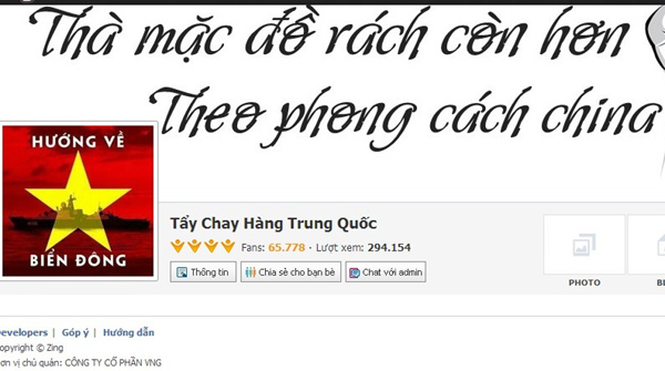 Người tiêu dùng kêu gọi tẩy chay hàng Trung Quốc trên facebook cá nhân