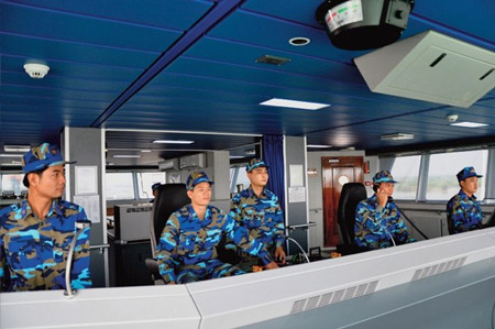 Cảnh sát biển Việt Nam làm nhiệm vụ trên biển Đông. 