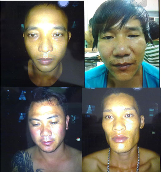 Nhóm đối tượng là đàn em của giang hồ Dũng “cò” đang bị tạm giữ vì liên quan đến hành vi gây rối tại Công ty Asama vào tối 13/5 (Ảnh: Bình Dương Online)