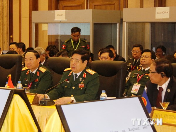 Bộ trưởng Quốc phòng Phùng Quang Thanh phát biểu tại Hội nghị. (Ảnh: TTXVN)