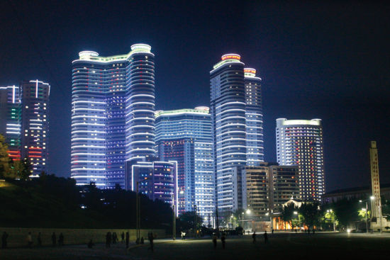 Cảnh quan hiện đại với tại khu vực được gọi là CBD - trung tâm doanh nghiệp ở Bình Nhưỡng, Triều Tiên