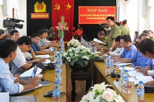 Công an tỉnh Quảng Trị tổ chức họp báo công bố kết quả điều tra
