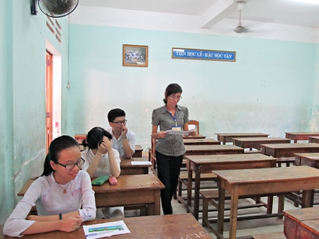 Hội đồng thi THCS Lý Thường Kiệt tại Đà Nẵng chỉ có 3 thí sinh thi môn Sử (ảnh: Dân Trí)