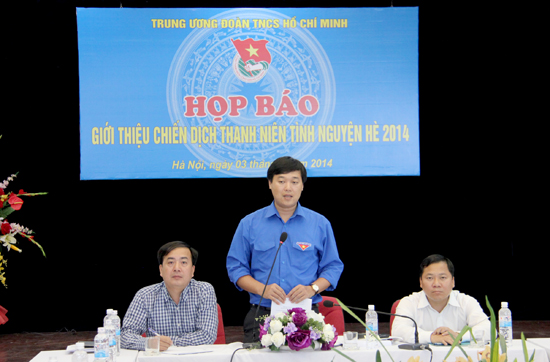 Anh Lê Quốc Phong, Bí thư Trung ương Đoàn phát biểu tại buổi họp báo