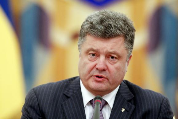 Tổng thống Ukraine Petro Poroshenko tại cuộc họp Hội đồng An ninh ở Kiev ngày 16.6