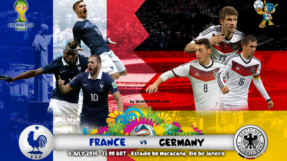 Pháp đối đầu với Đức là trận đấu được chờ đợi nhất vòng tứ kết World Cup 2014