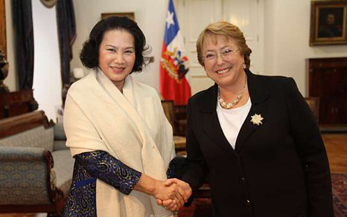 Tổng thống Bachelet tiếp Phó Chủ tịch Quốc hội Nguyễn Thị Kim Ngân