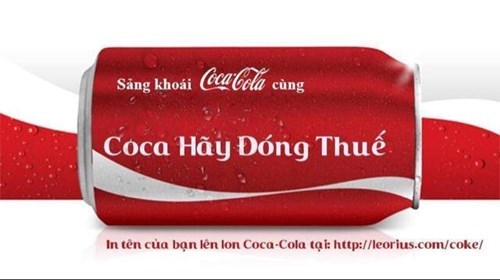 Ảnh chế trên mạng xã hội yêu cầu Coca Cola hãy đóng thuế.