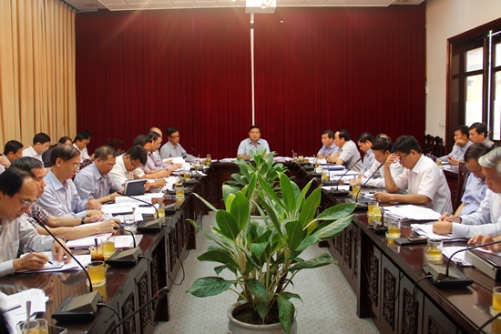 Đồng chí Đinh La Thăng, Bí thư Ban cán sự, Bộ trưởng Bộ GTVT chủ trì buổi làm việc