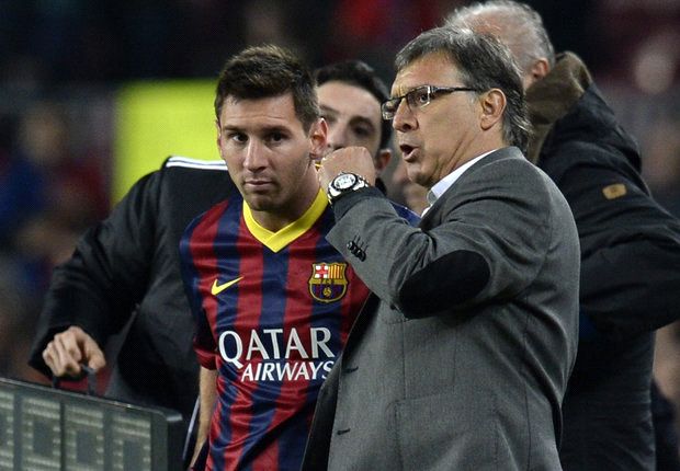 HLV Martino và Messi khi cùng làm việc tại Barca