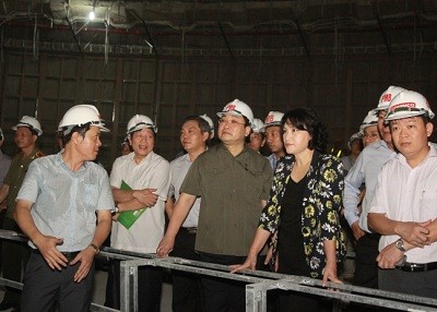 Phó Thủ tướng Hoàng Trung Hải trong một lần thị sát tiến độ xây dựng công trình nhà Quốc hội 
