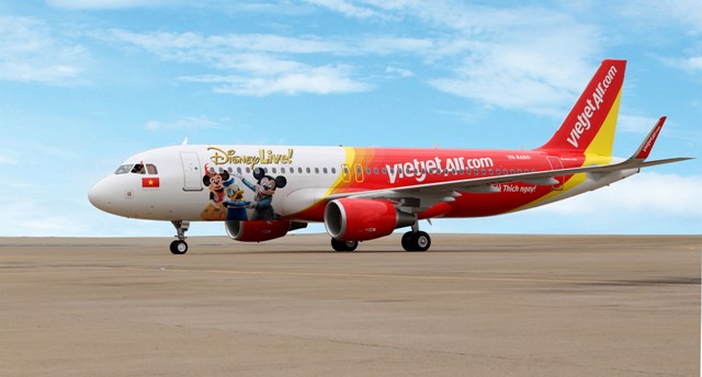 Tàu bay của Vietjet Air mang hình ảnh độc đáo của Disney và chuột Mickey